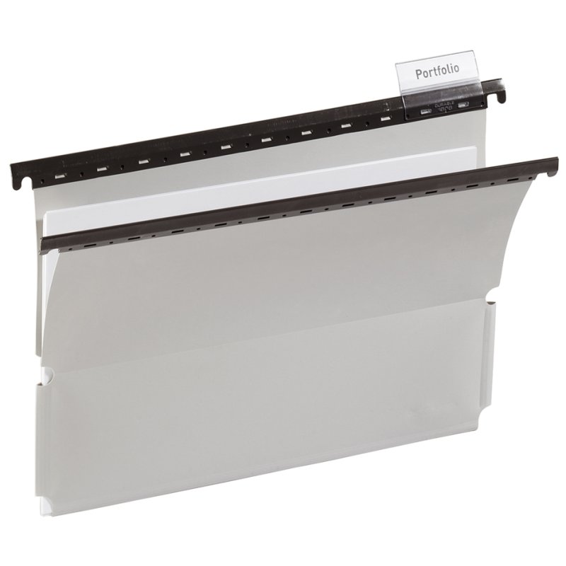 DURABLE dossiers suspendus plastique A4, gris, onglets et étiquettes, 25 pièces