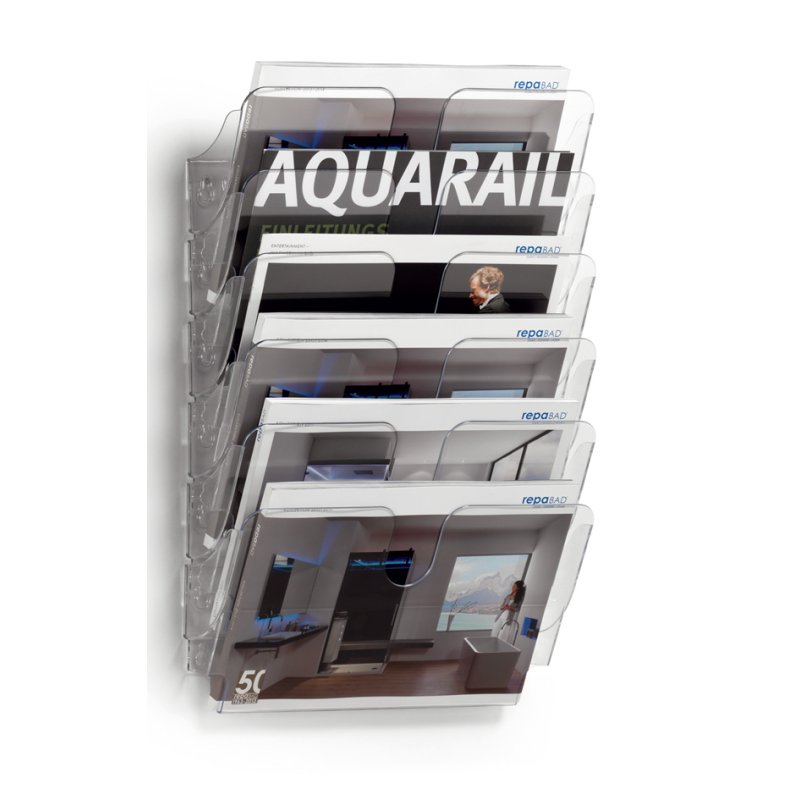 DURABLE wandbrochurehouder FLEXIPLUS 2, A4, 2 vakken, transparant