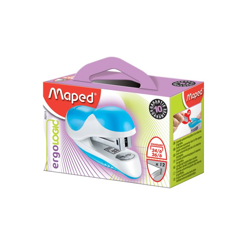 Maped agrafeuse Ergologic Mini, couleurs assorties, 15 feuilles, 27 mm