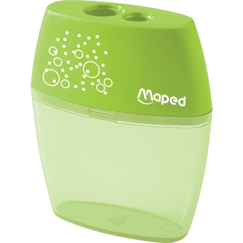 Maped taille-crayon de couleur avec mécanisme de secousse, 2 diamètres de mine, plastique