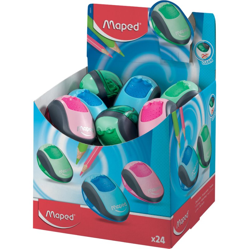 Maped taille-crayon double, assortiment coloré, 24 pièces