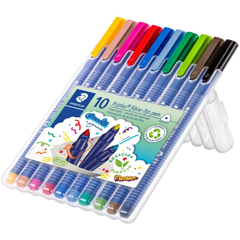 STAEDTLER stylos triplus, triangulaire, 1,0 mm, 10 pièces