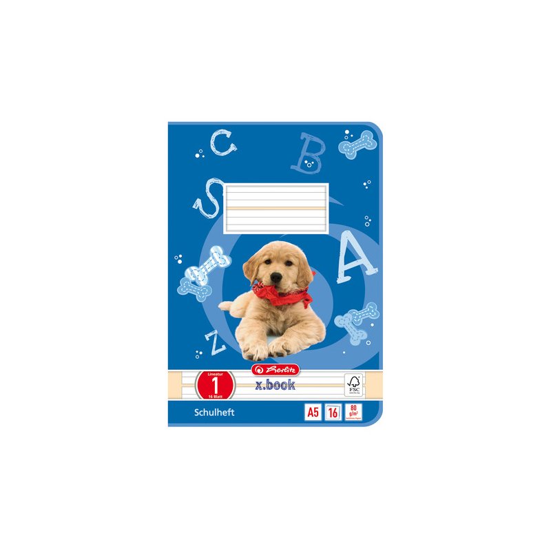herlitz x.book cahier scolaire A5, ligné, 16 feuilles