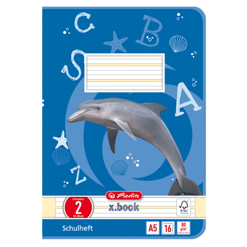 herlitz x.book cahier scolaire A5, ligné, 16 feuilles