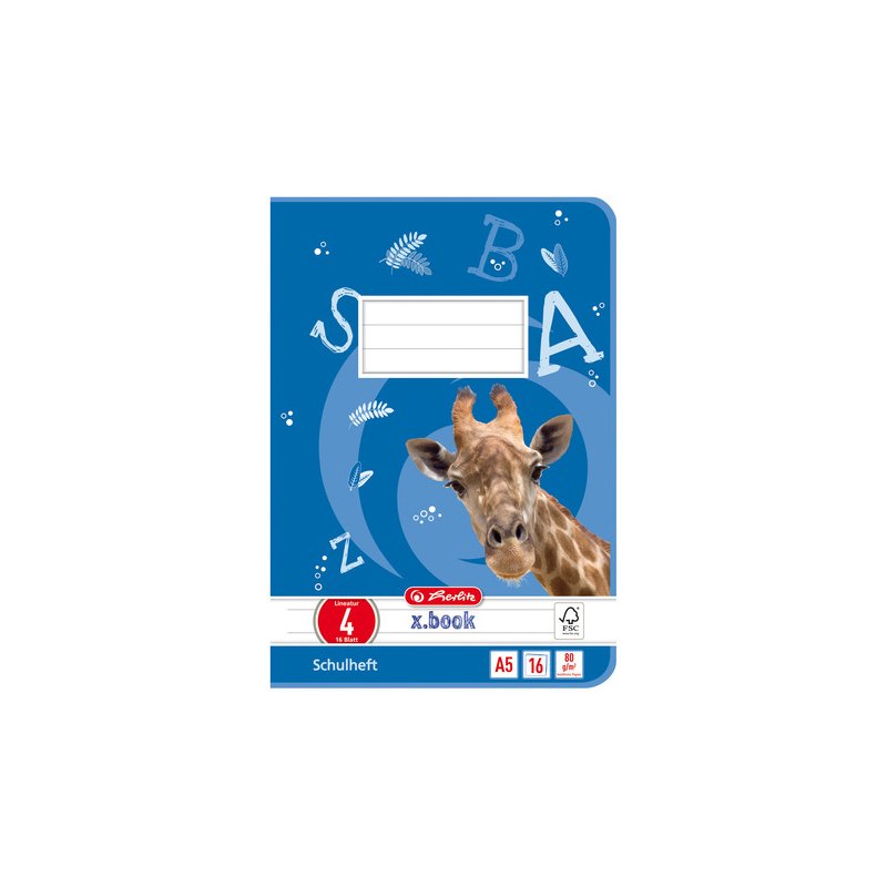 herlitz x.book cahier scolaire A5, ligné, 16 feuilles