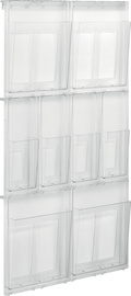 helit wandpresentatiesysteem the placativ, 6×A4 + 12×1/3 A4, polystyrol, 18 houders