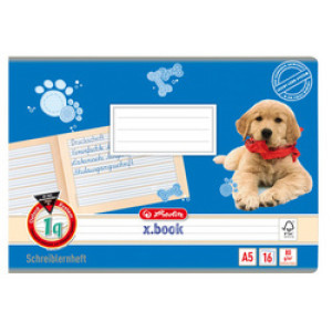 herlitz schrijfleerschrift x.book, A5 dwars, lineaal 1q, 16 vel