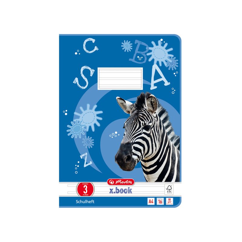 herlitz schoolschrift x.book A4, gelinieerd, 16 vel