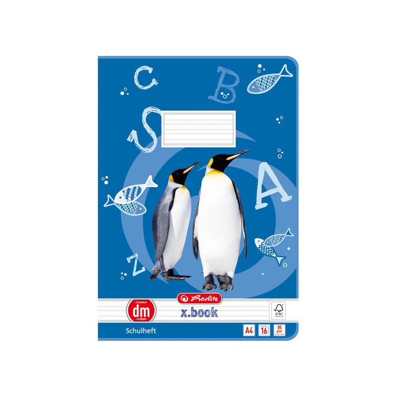 herlitz schoolschrift x.book A4, gelinieerd, 16 vel