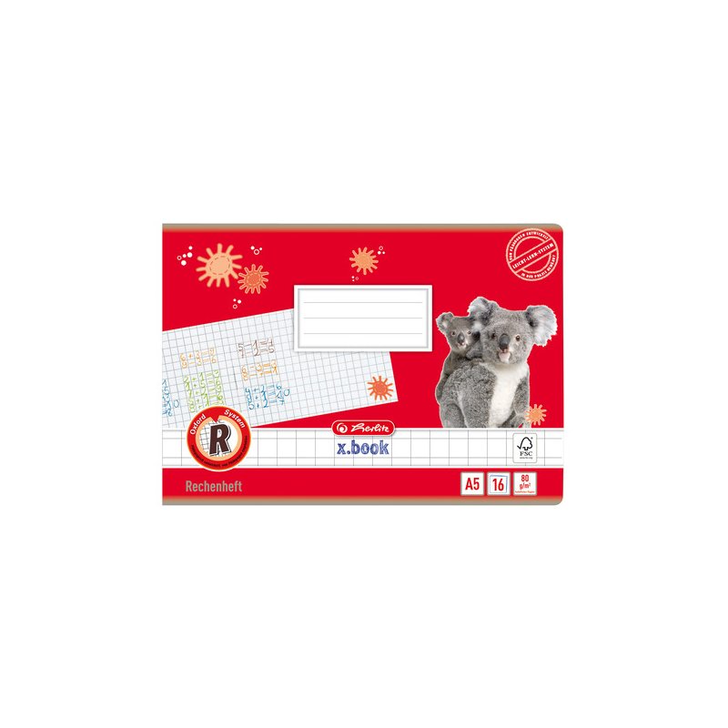 herlitz rekenboek A5 liggend, ruitjes 10×10 mm, 16 vel