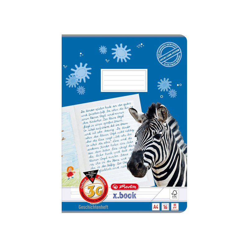 herlitz verhaalschrift A5, geruit, 16 vel