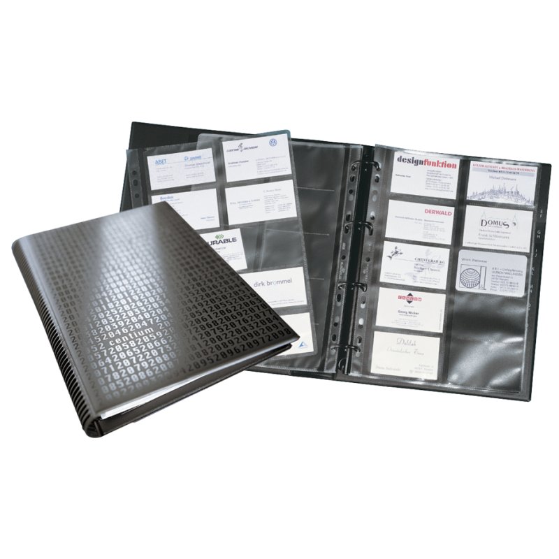 DURABLE porte-cartes de visite VISIFIX centium, noir, A4, 400 cartes