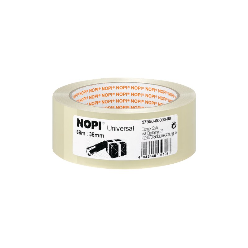 NOPI verpakkingstape universeel, bruin, 50 mm × 66 m, 6 stuks