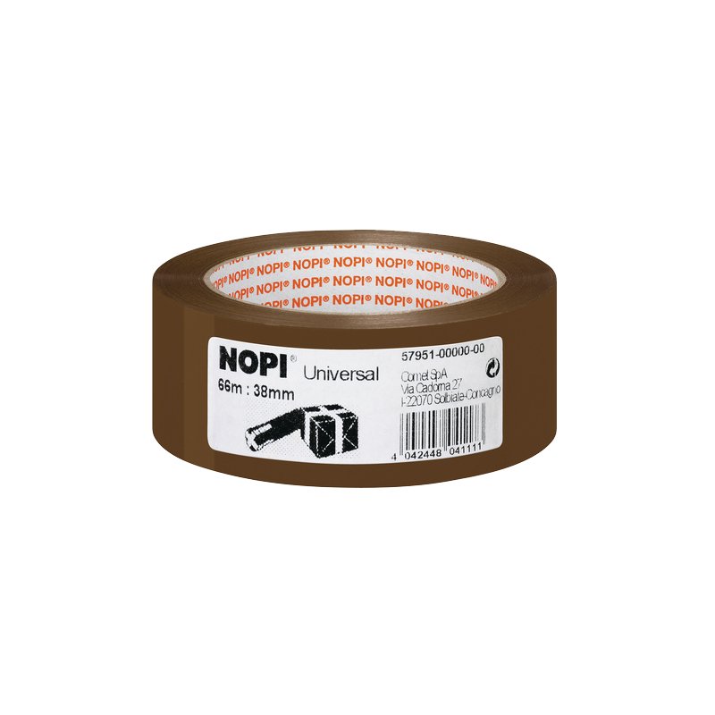 NOPI verpakkingstape universeel, bruin, 50 mm × 66 m, 6 stuks