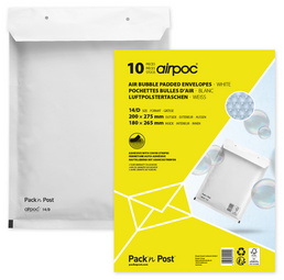 MAILmedia luchtkussen verzendenveloppen, wit, 250×350 mm, 10 stuks