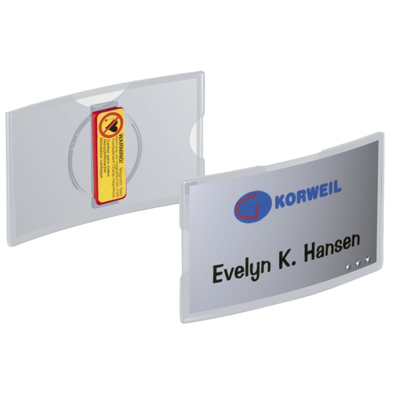 DURABLE naambordje KONVEX met magneet, transparant, 25 stuks