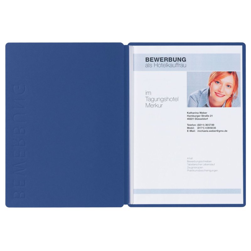 PAGNA Chemise de candidature Solo, A4, carton, bleu