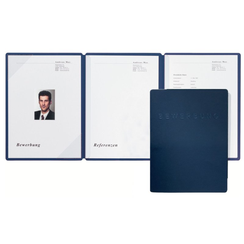PAGNA porte-documents de candidature Square, bleu, A4