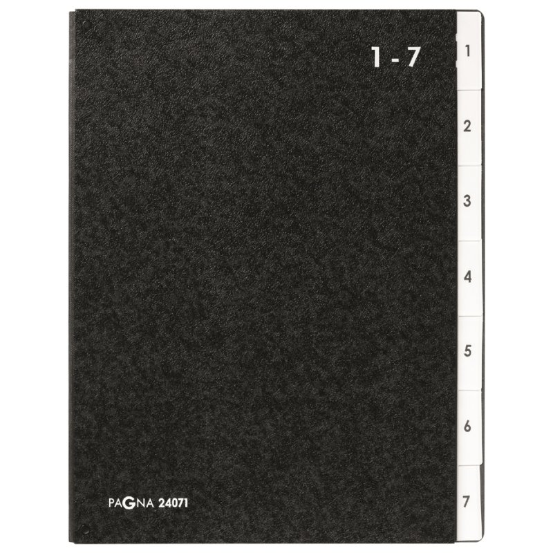 PAGNA Lever Arch File A4, 7 compartments, black