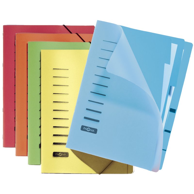 PAGNA trieur A4, PP, 6 compartiments, élastique
