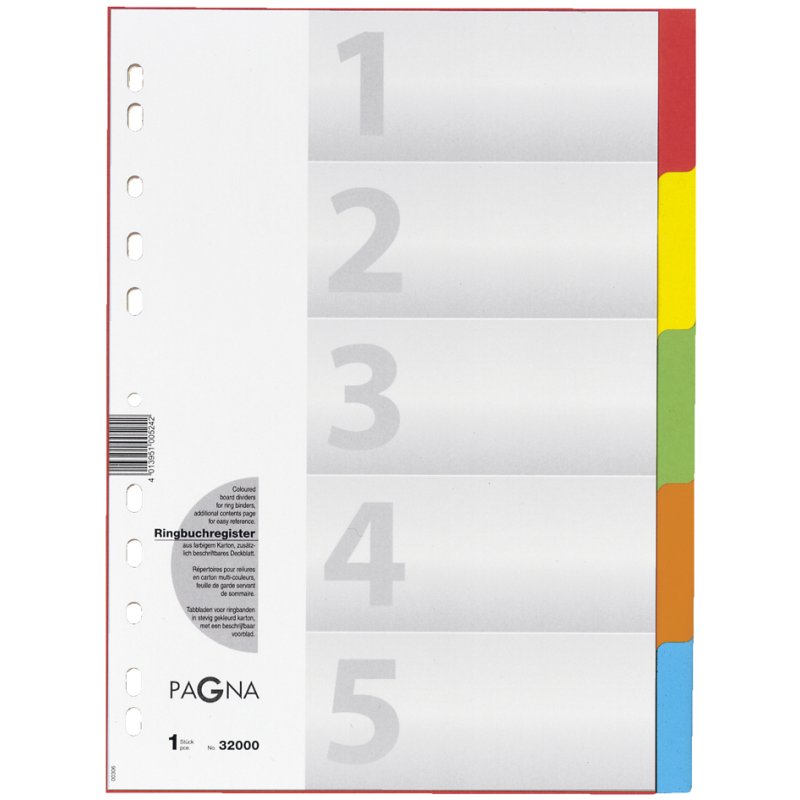 PAGNA intercalaires A4, 10 pièces, 5 couleurs
