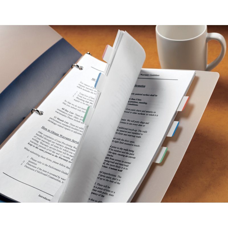 Post-it Index Strong bandes de marquage, 25,4×38,1 mm, champ d'écriture blanc, 66 pièces