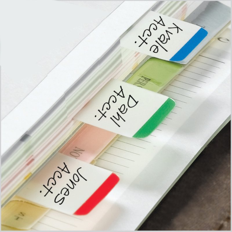 Post-it Index Strong bandes de marquage, 25,4×38,1 mm, champ d'écriture blanc, 66 pièces