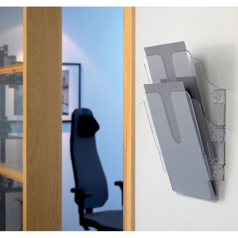 DURABLE porte-brochures mural FLEXIPLUS 2, A4, noir, 2 compartiments