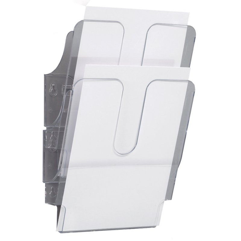 DURABLE porte-brochures mural FLEXIPLUS 2, A4, noir, 2 compartiments