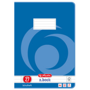 herlitz schrift A4, gelinieerd zonder rand, blauw, 32 vel