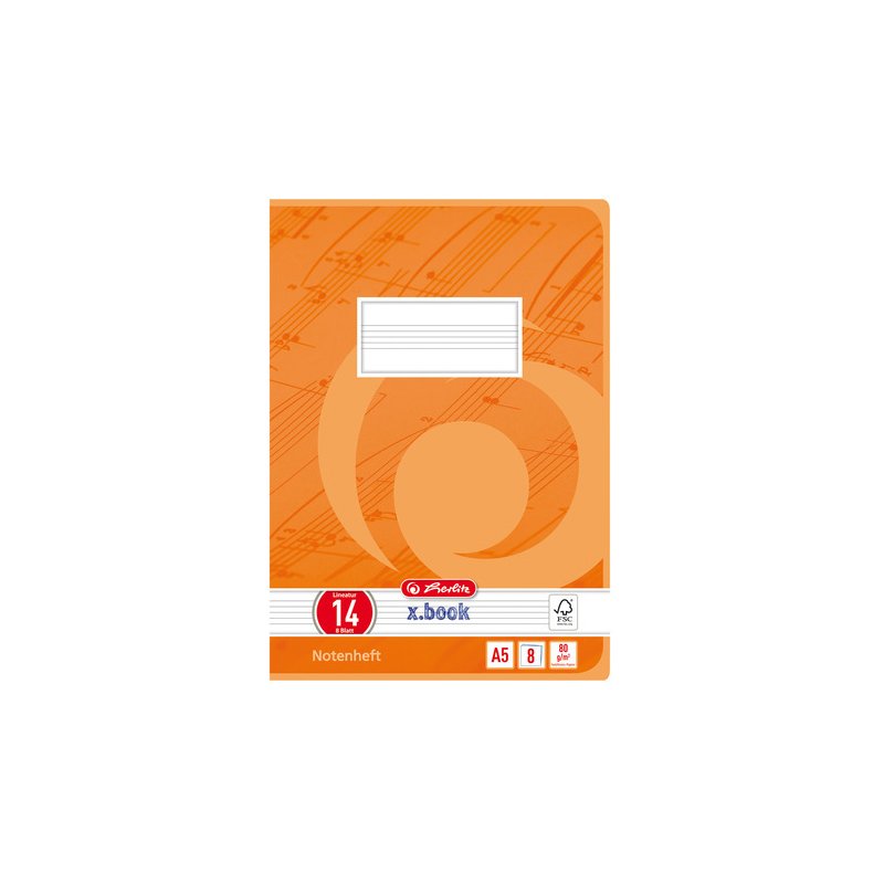 herlitz cahier A5, 14 lignes, 8 feuilles