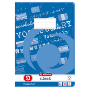 herlitz woordenschrift A4, 3-koloms, 80 g/m², 40 vellen