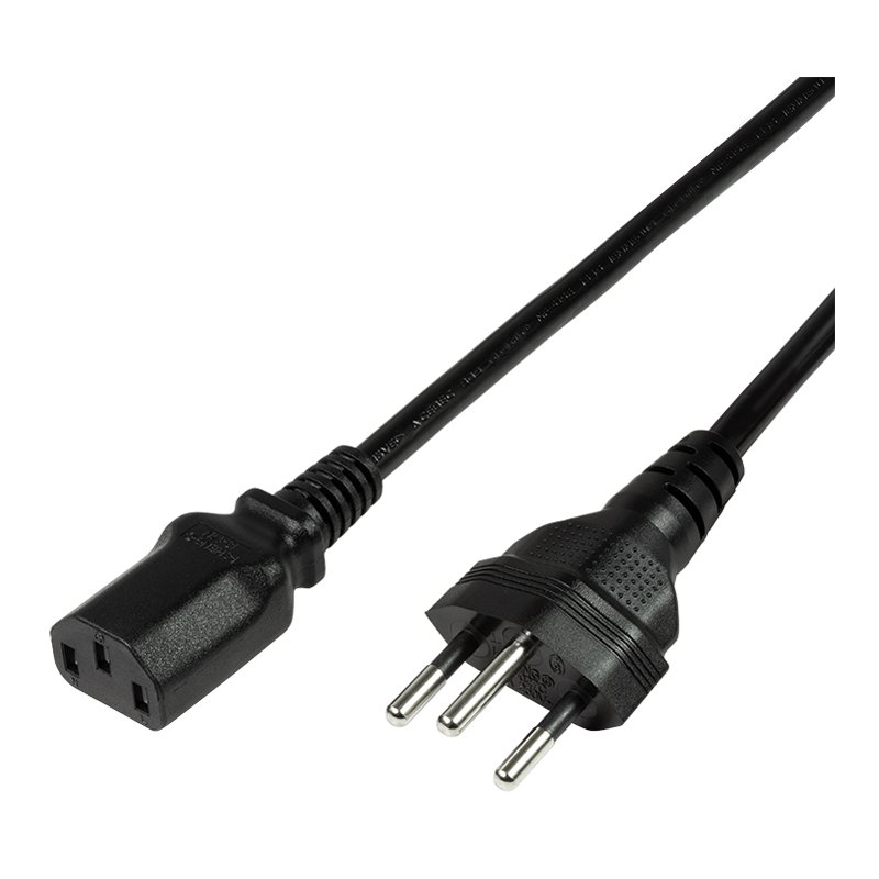 LogiLink Cordon secteur Suisse, noir, 1,8 m