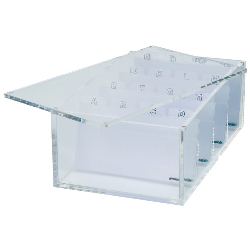 MAUL porte-cartes de visite acrylique, transparent cristal, registre A-Z, 114×190×70 mm