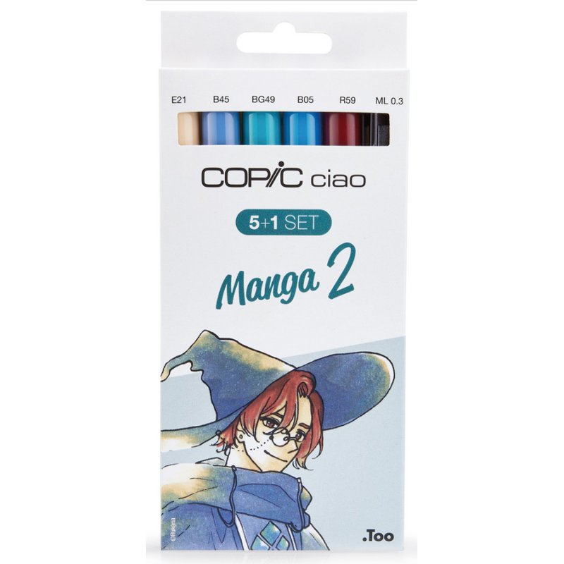 COPIC markers ciao set Manga 2, 5 marqueurs + multiliner 0,3 mm