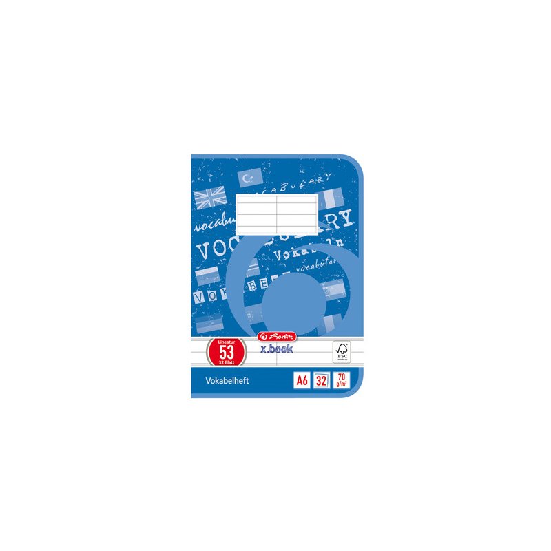 herlitz woordjesschrift x.book A6, 2 kolommen, 64 pagina's