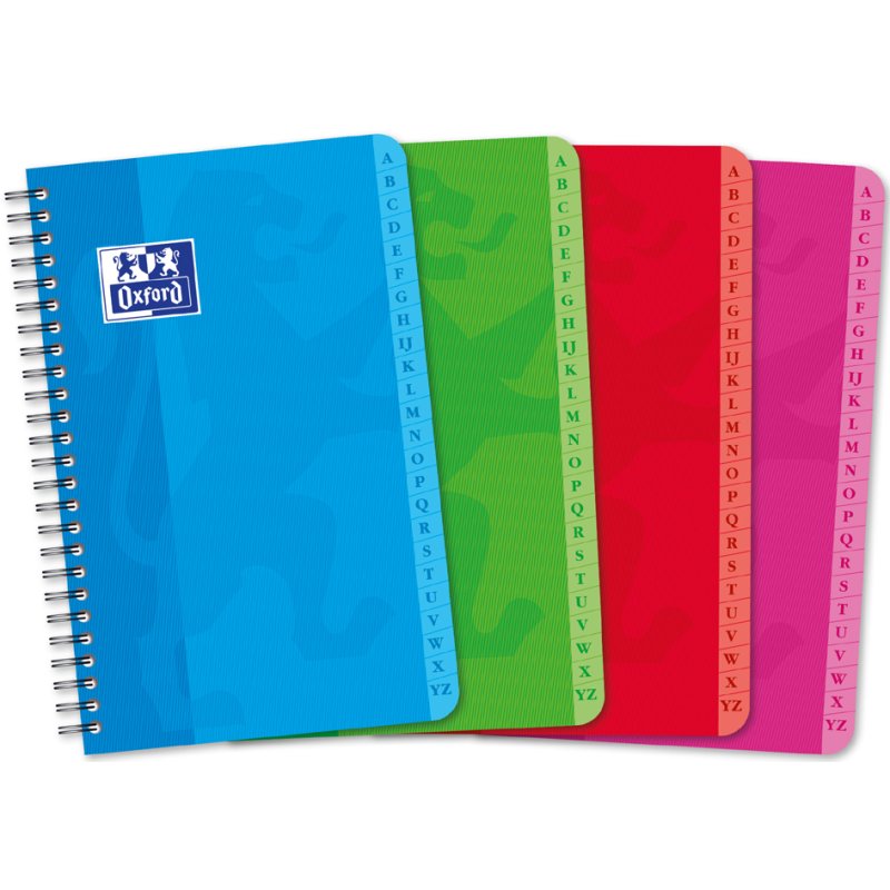 Oxford cahier de registre A6, quadrillé, 50 feuilles, A-Z