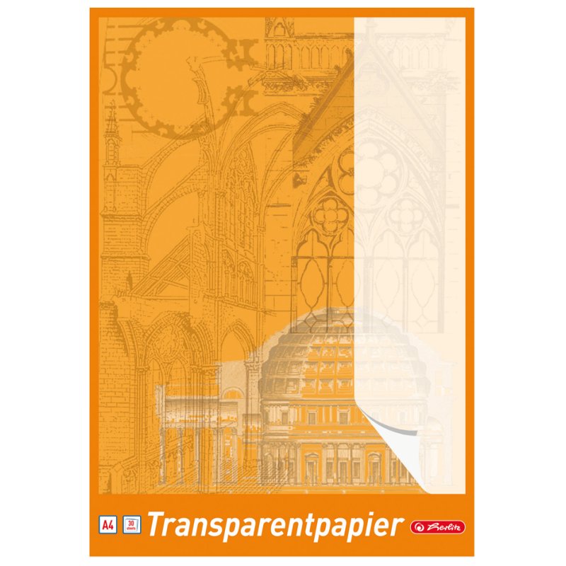 herlitz blok doorschijnend papier A4, wit, 65 g/m², 30 vel