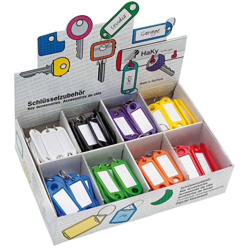 WEDO porte-clés avec anneau, 18 mm, assortiment coloré, 200 pièces