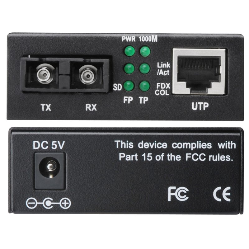 DIGITUS gigabit mediaconverter, RJ45/SC, enkelmodusvezel, 10 km bereik