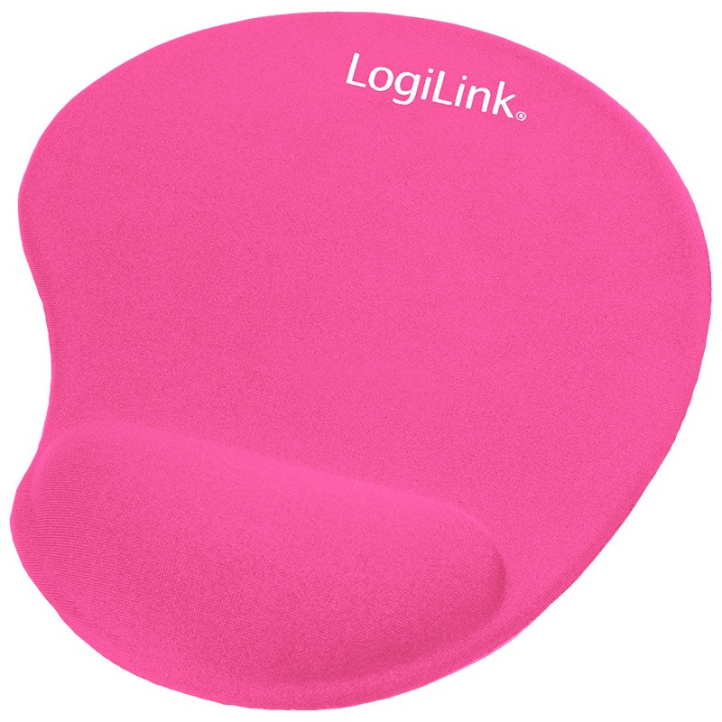 LogiLink repose-poignet avec tapis de souris gel, rose, 235×200×30 mm