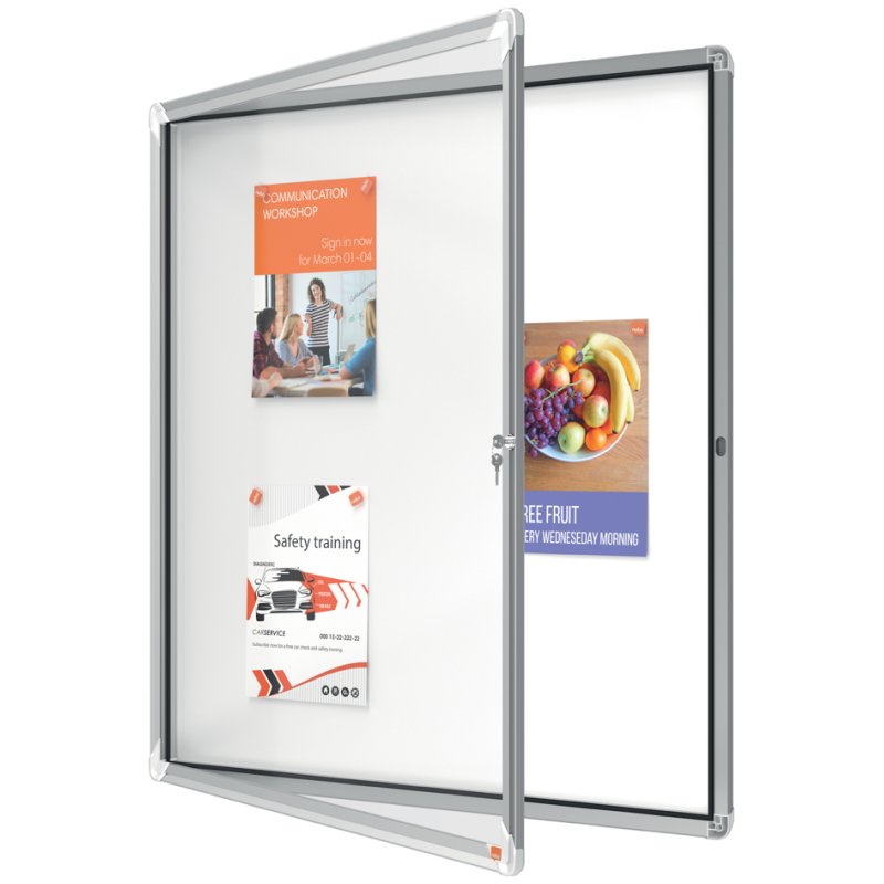 Vitrinekast Premium Plus, metalen achterwand, voor 8x A4-formaat