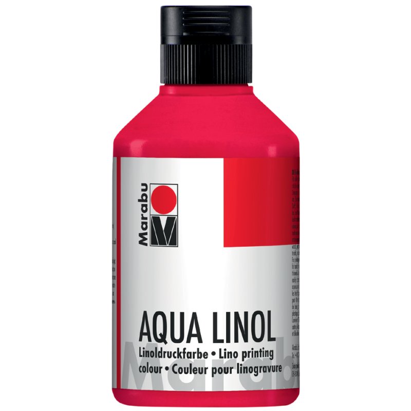 Marabu Aqua linoleumdrukverf, zwart, waterbasis, 250 ml
