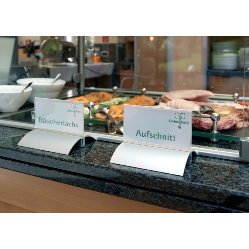 DURABLE tafelnaambord DESK PRESENTER DE LUXE, acryl en aluminium, 297×105 mm