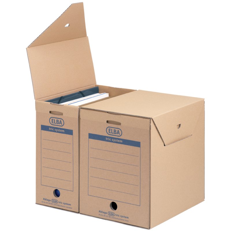 ELBA boîte d'archives tric système, beige naturel, DIN A4, 12 pièces