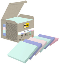 Post-it notitieblokjes gerecycled, 38×51 mm, 4 kleuren, 6 stuks