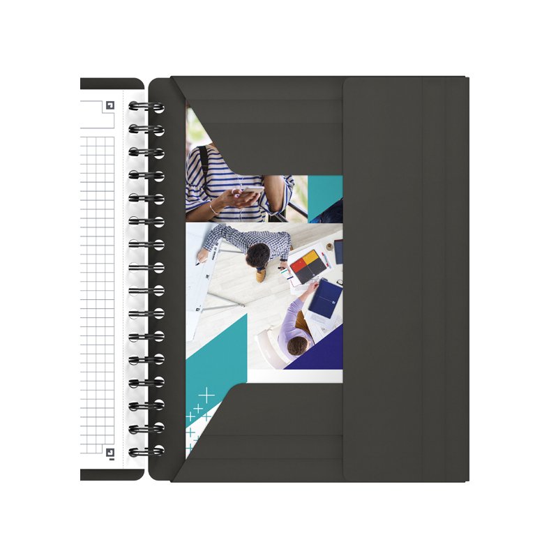 Oxford International Meetingbook, black, A5+, squared, 80 sheets