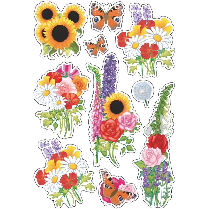 HERMA stickers décoration tournesols, papier auto-adhésif, 3 feuilles de 9 stickers