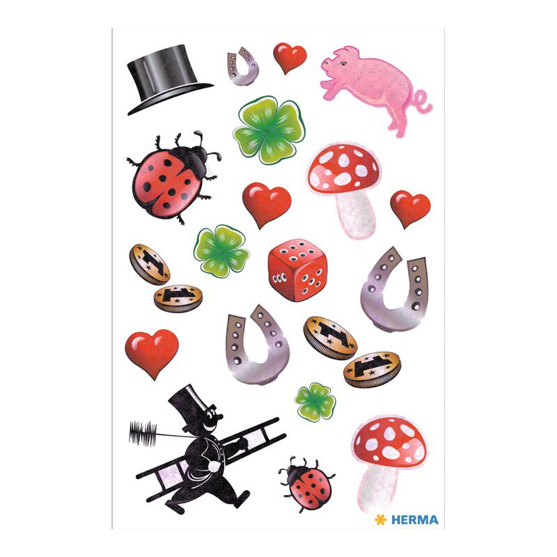 HERMA feuilles autocollantes coccinelles, papier, 3 feuilles à 37 stickers