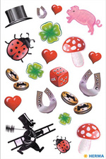 HERMA stickers lieveheersbeestjes zilver, papier, 48 stuks op 2 vel